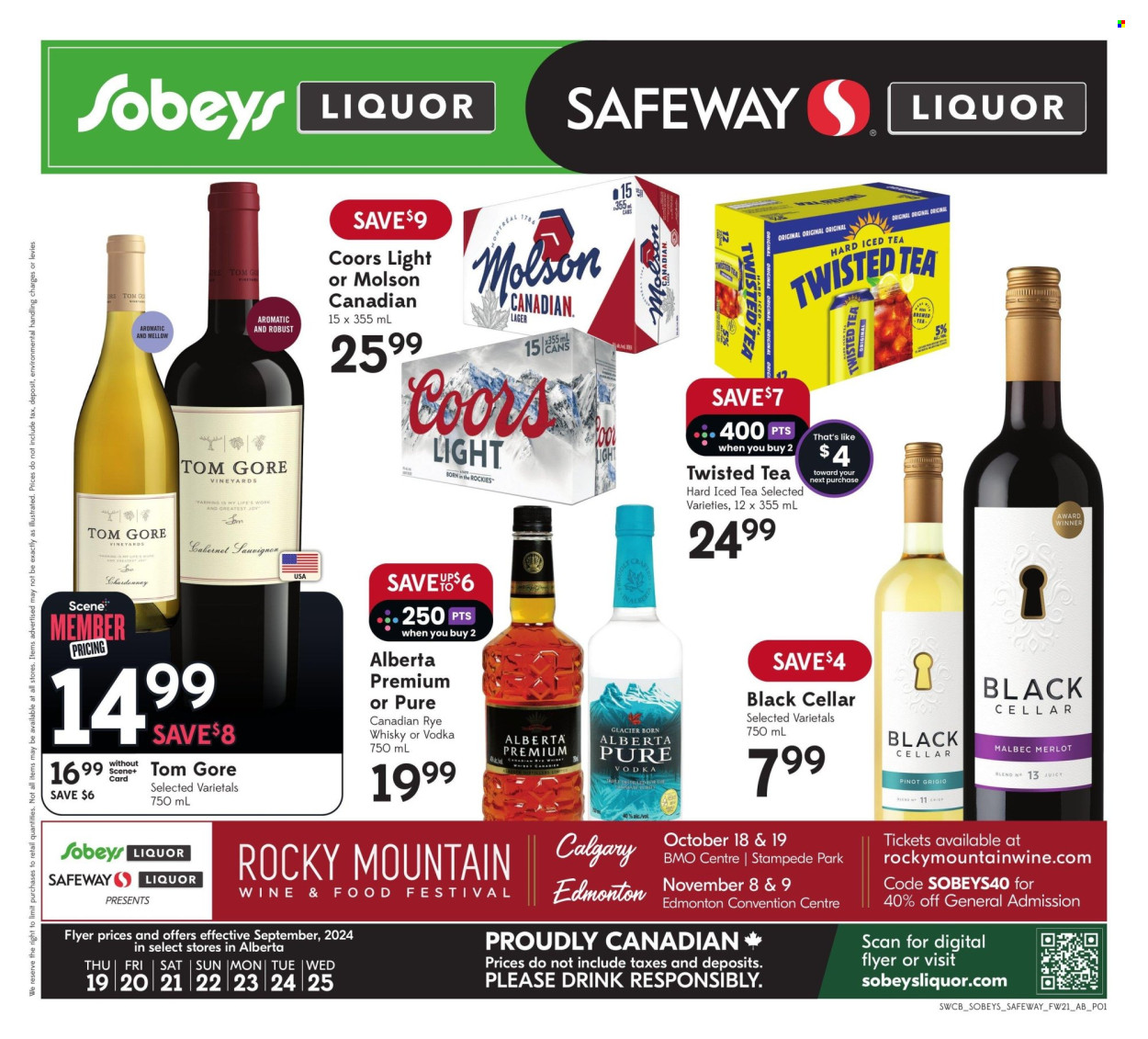 Sobeys Liquor flyer - September 19, 2024 - September 25, 2024. Page 1