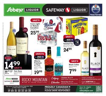 Circulaire Sobeys Liquor - 19 Septembre 2024 - 25 Septembre 2024.