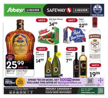 Sobeys Liquor Flyer - September 26, 2024 - October 02, 2024.