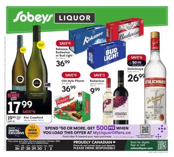 Sobeys Liquor Flyer - September 26, 2024 - October 02, 2024.
