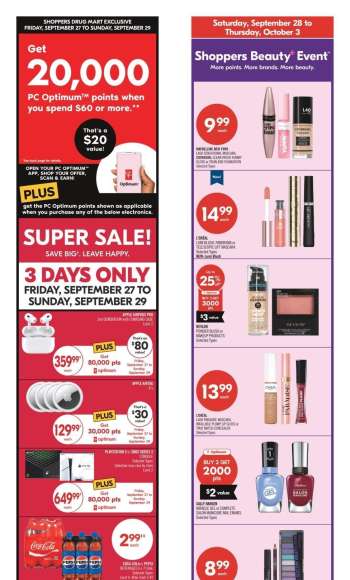 Shoppers Drug Mart Flyer - September 28, 2024 - October 03, 2024.