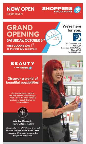 Shoppers Drug Mart Flyer - October 05, 2024 - October 10, 2024.