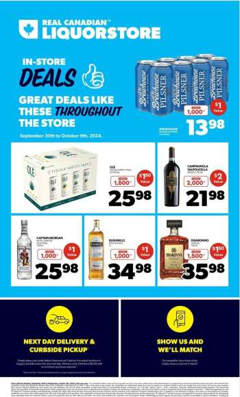 Real Canadian Liquorstore Flyer - September 30, 2024 - October 09, 2024.
