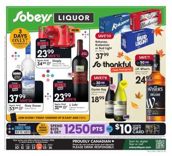 Sobeys Liquor Flyer - October 10, 2024 - October 16, 2024.