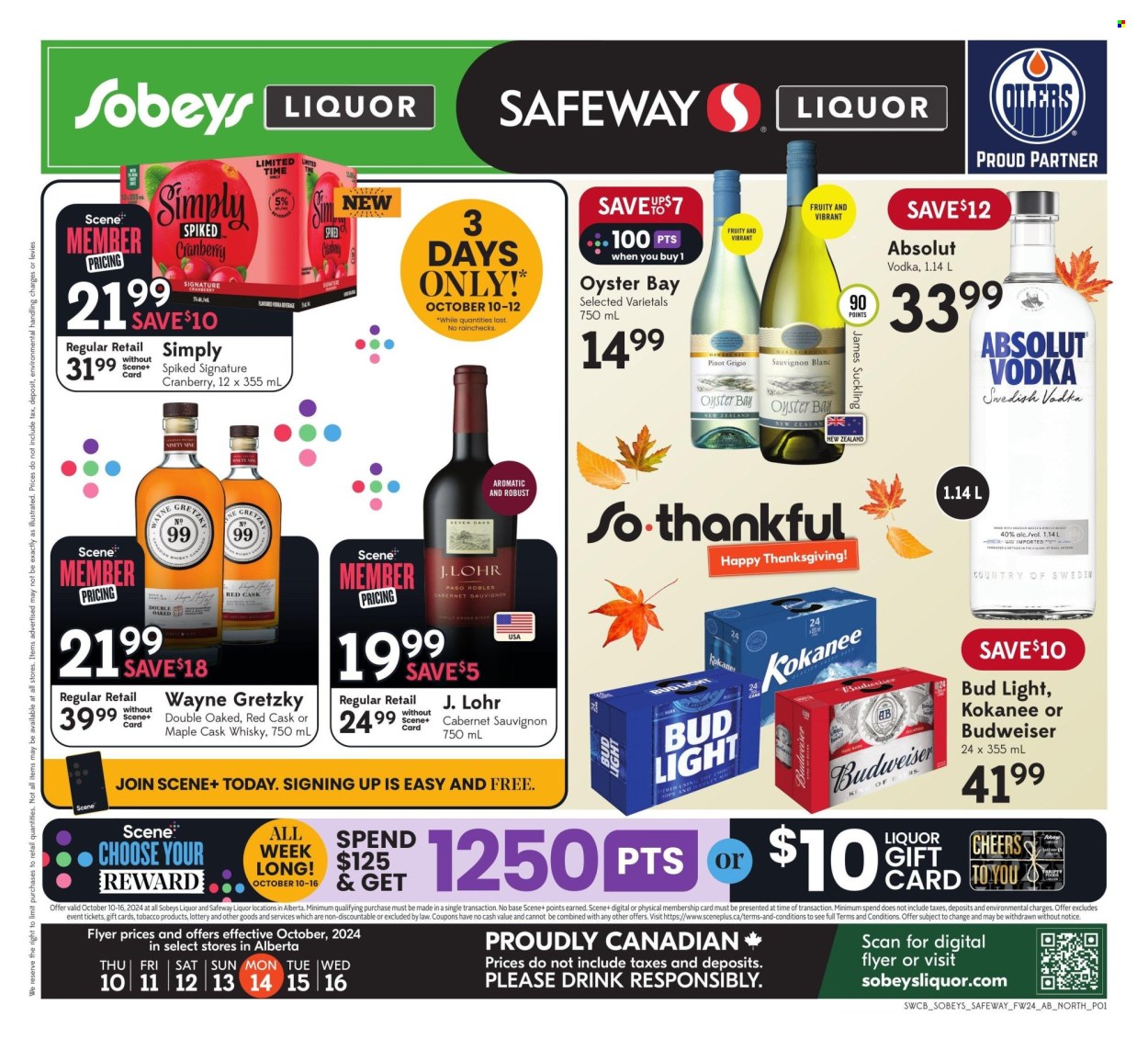 Sobeys Liquor flyer - October 10, 2024 - October 16, 2024. Page 1
