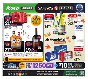 Sobeys Liquor Flyer - October 10, 2024 - October 16, 2024.