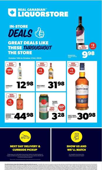 Circulaire Real Canadian Liquorstore - 14 Octobre 2024 - 23 Octobre 2024.