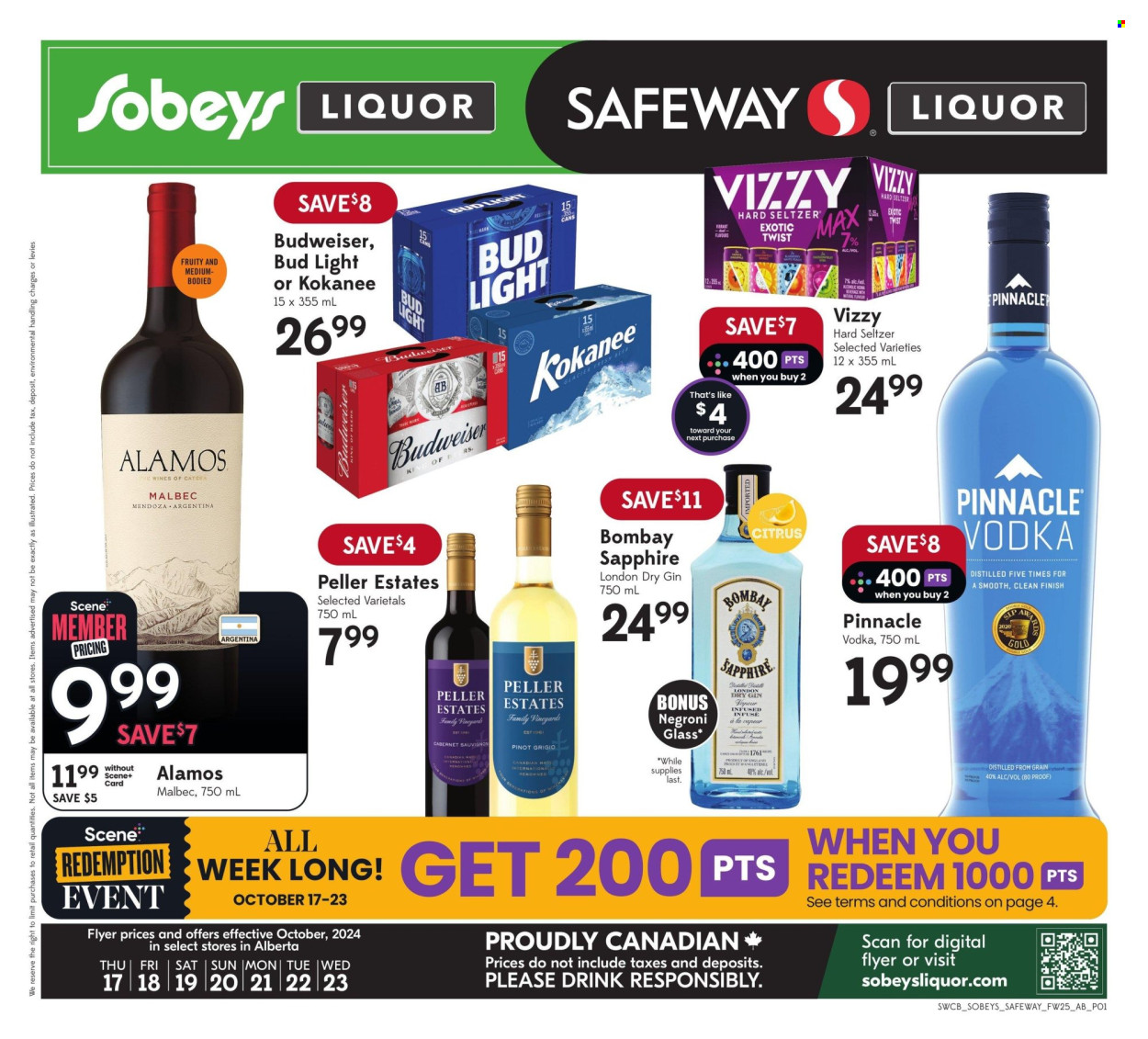 Sobeys Liquor flyer - October 17, 2024 - October 23, 2024. Page 1