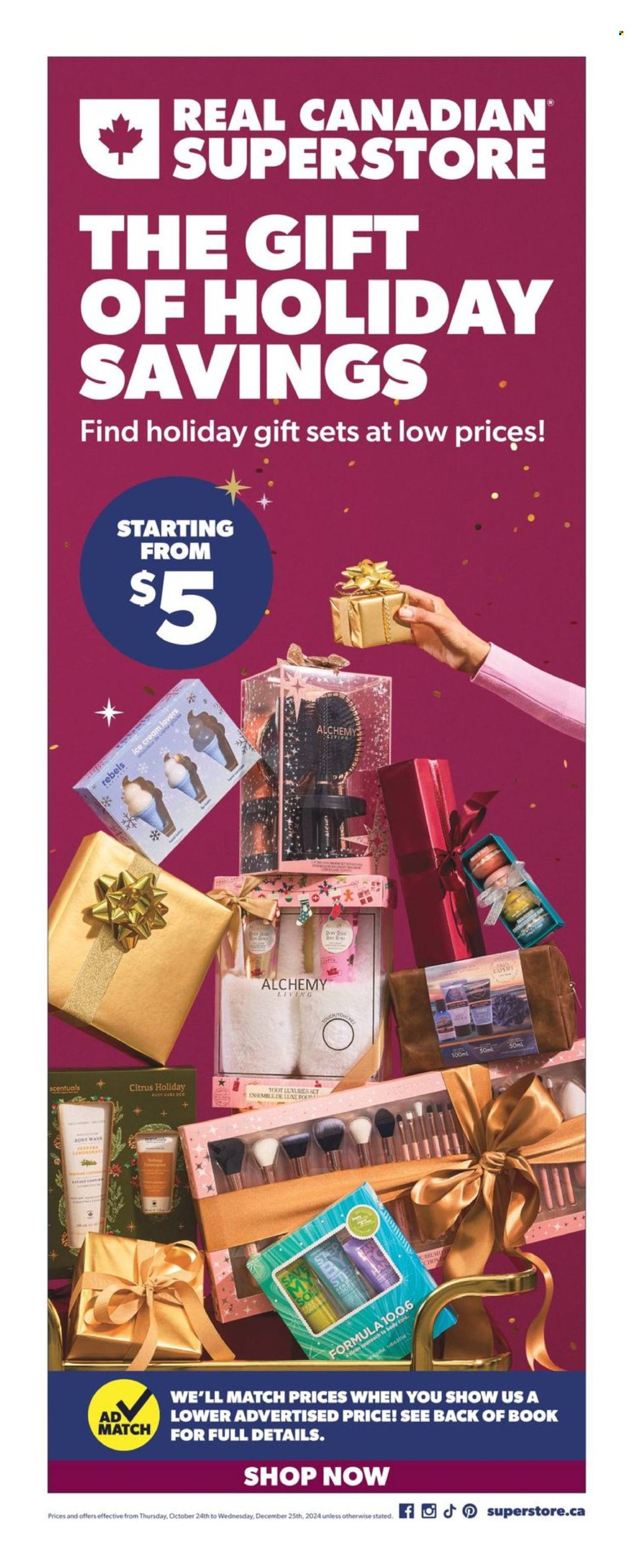 Real Canadian Superstore flyer - October 24, 2024 - December 25, 2024. Page 1