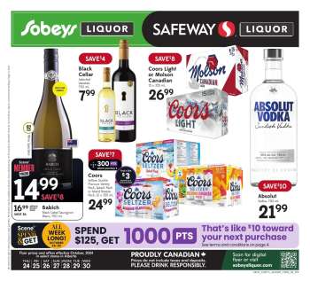 Circulaire Sobeys Liquor - 24 Octobre 2024 - 30 Octobre 2024.