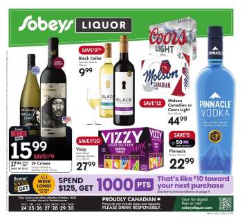 Circulaire Sobeys Liquor - 24 Octobre 2024 - 30 Octobre 2024.