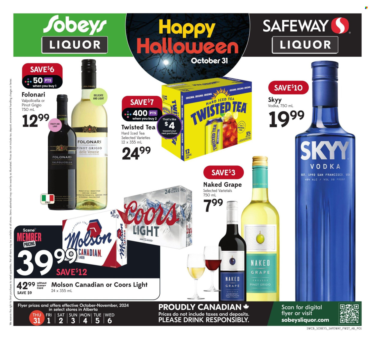 Sobeys Liquor flyer - October 31, 2024 - November 06, 2024. Page 1
