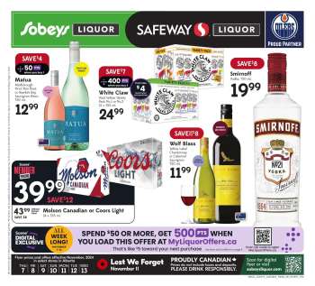 Circulaire Sobeys Liquor - 07 Novembre 2024 - 13 Novembre 2024.