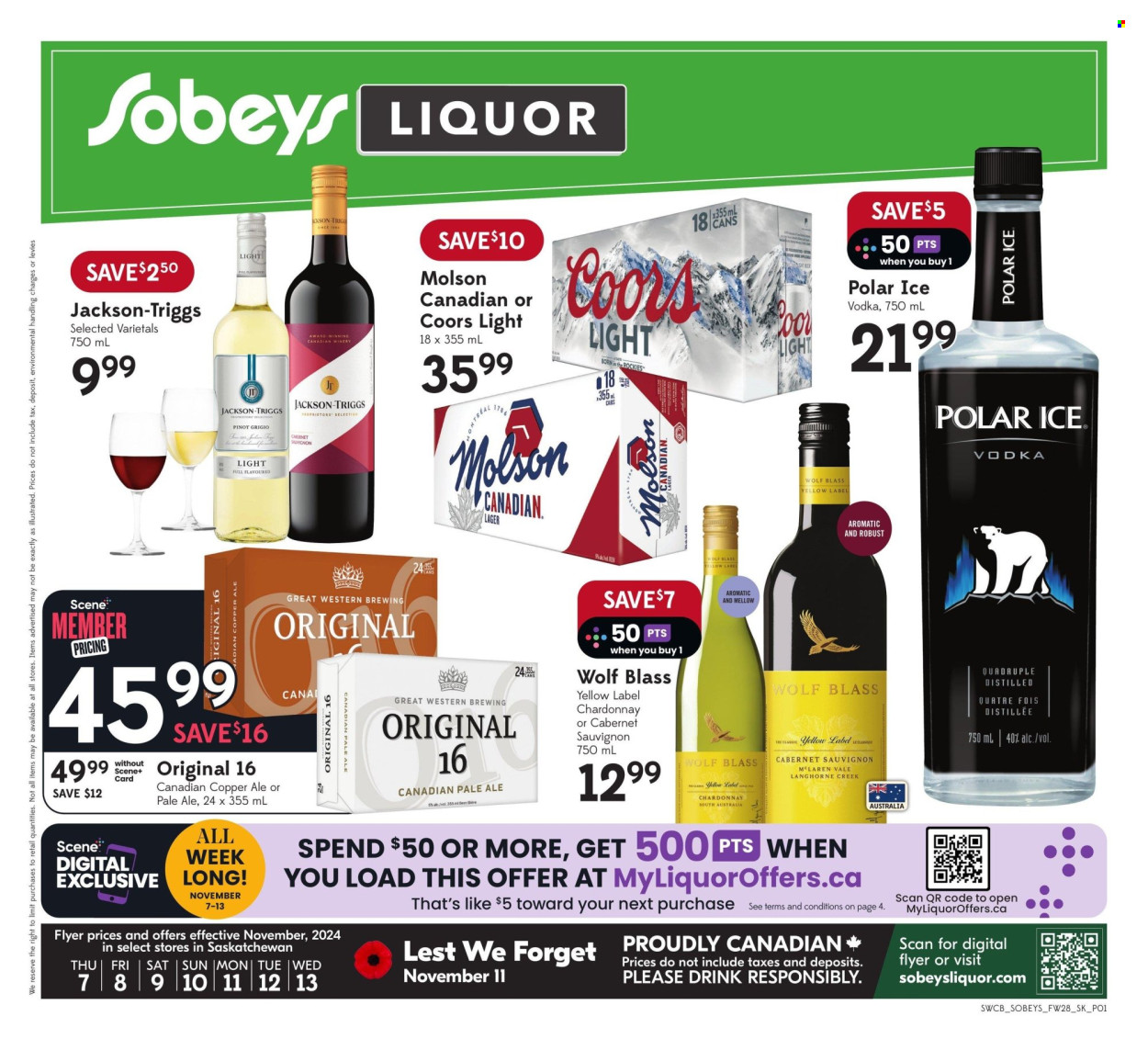 Sobeys Liquor flyer - November 07, 2024 - November 13, 2024. Page 1