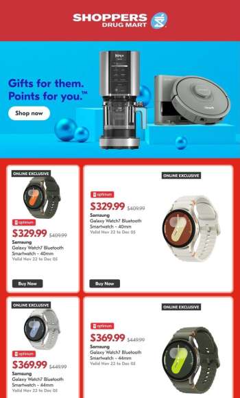 Shoppers Drug Mart Flyer - November 22, 2024 - November 29, 2024.