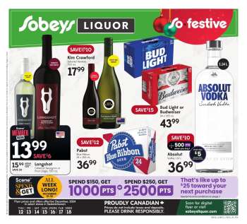 Circulaire Sobeys Liquor - 12 Décembre 2024 - 18 Décembre 2024.