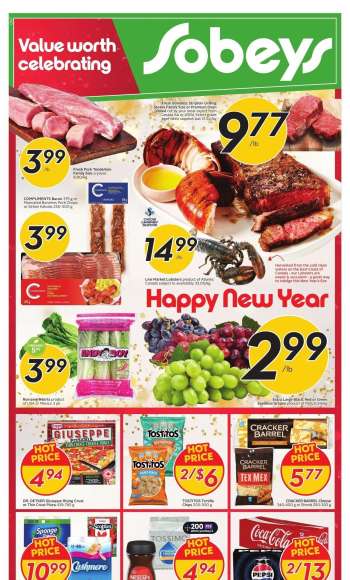 Circulaire Sobeys - 26 Décembre 2024 - 01 Janvier 2025.
