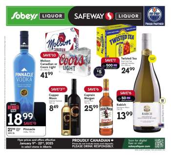 Circulaire Sobeys Liquor - 09 Janvier 2025 - 22 Janvier 2025.