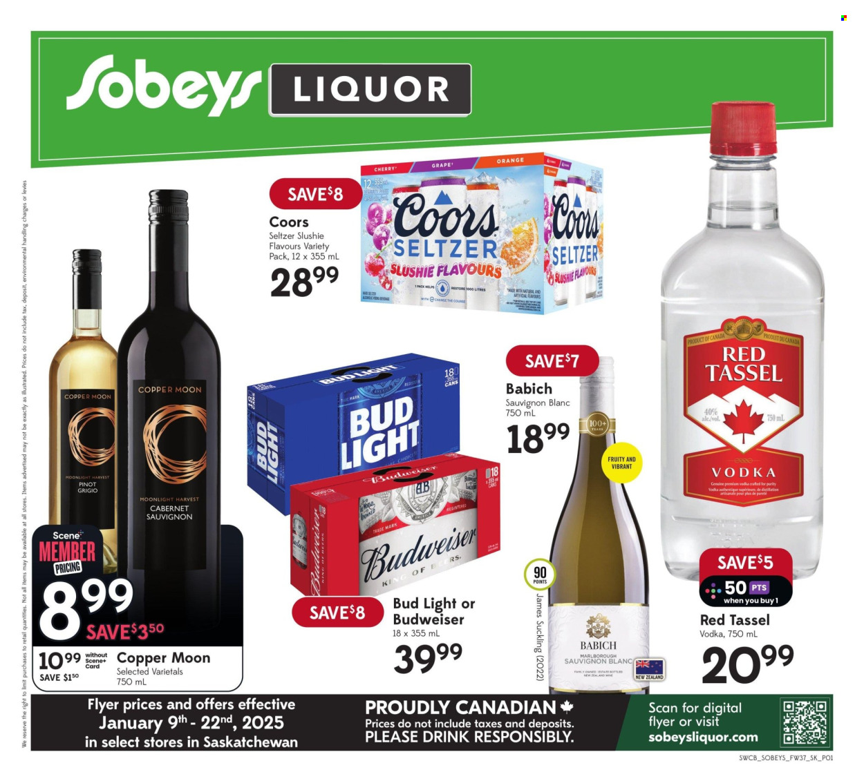 Sobeys Liquor flyer - January 09, 2025 - January 22, 2025. Page 1