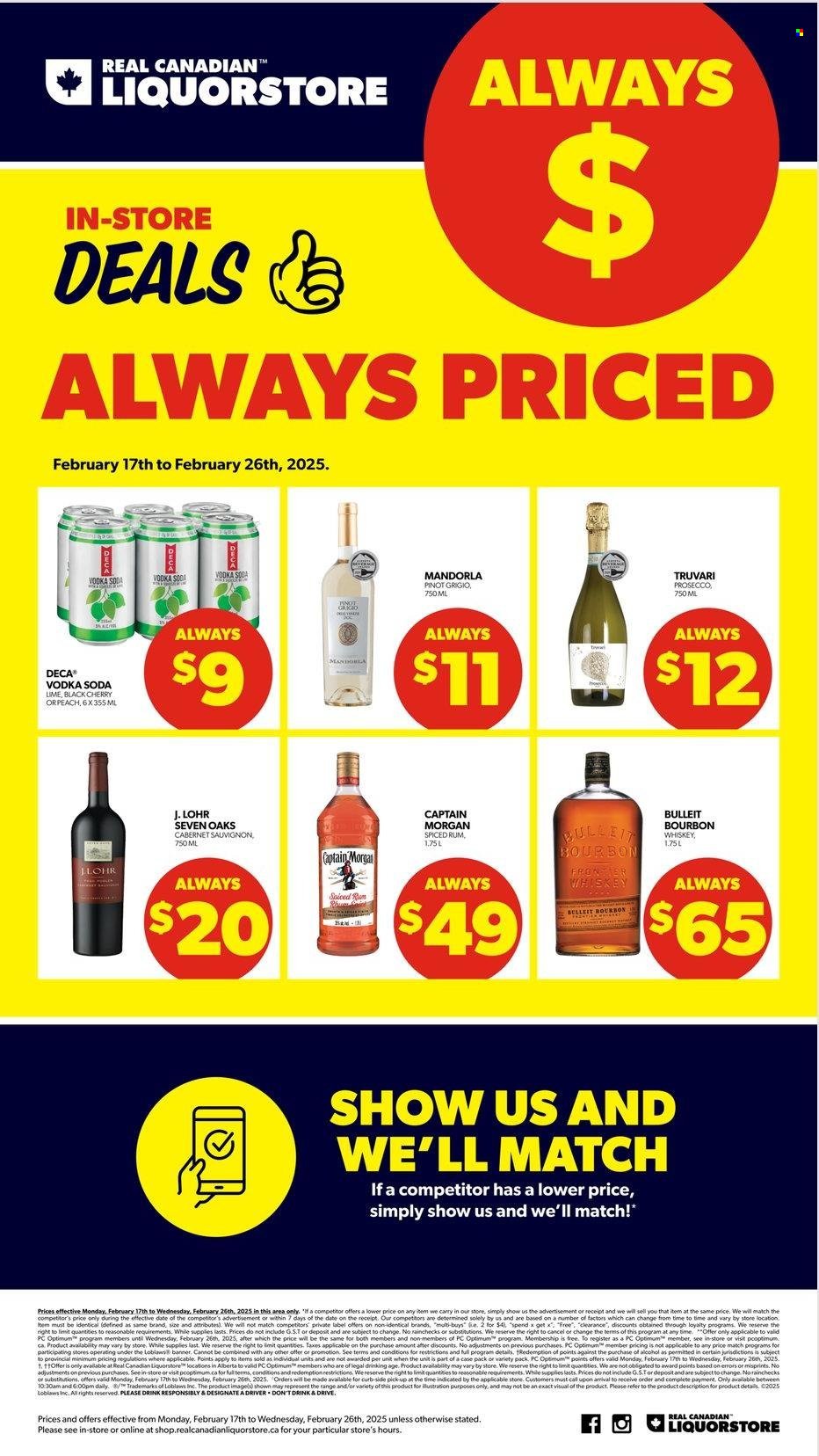 Real Canadian Liquorstore flyer - February 17, 2025 - February 26, 2025. Page 1