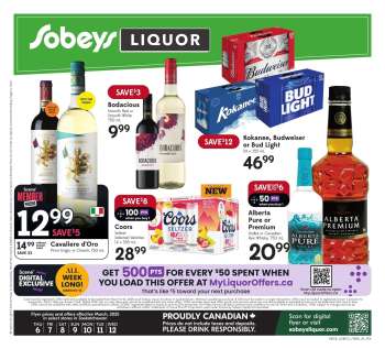 Circulaire Sobeys Liquor - 06 Mars 2025 - 12 Mars 2025.
