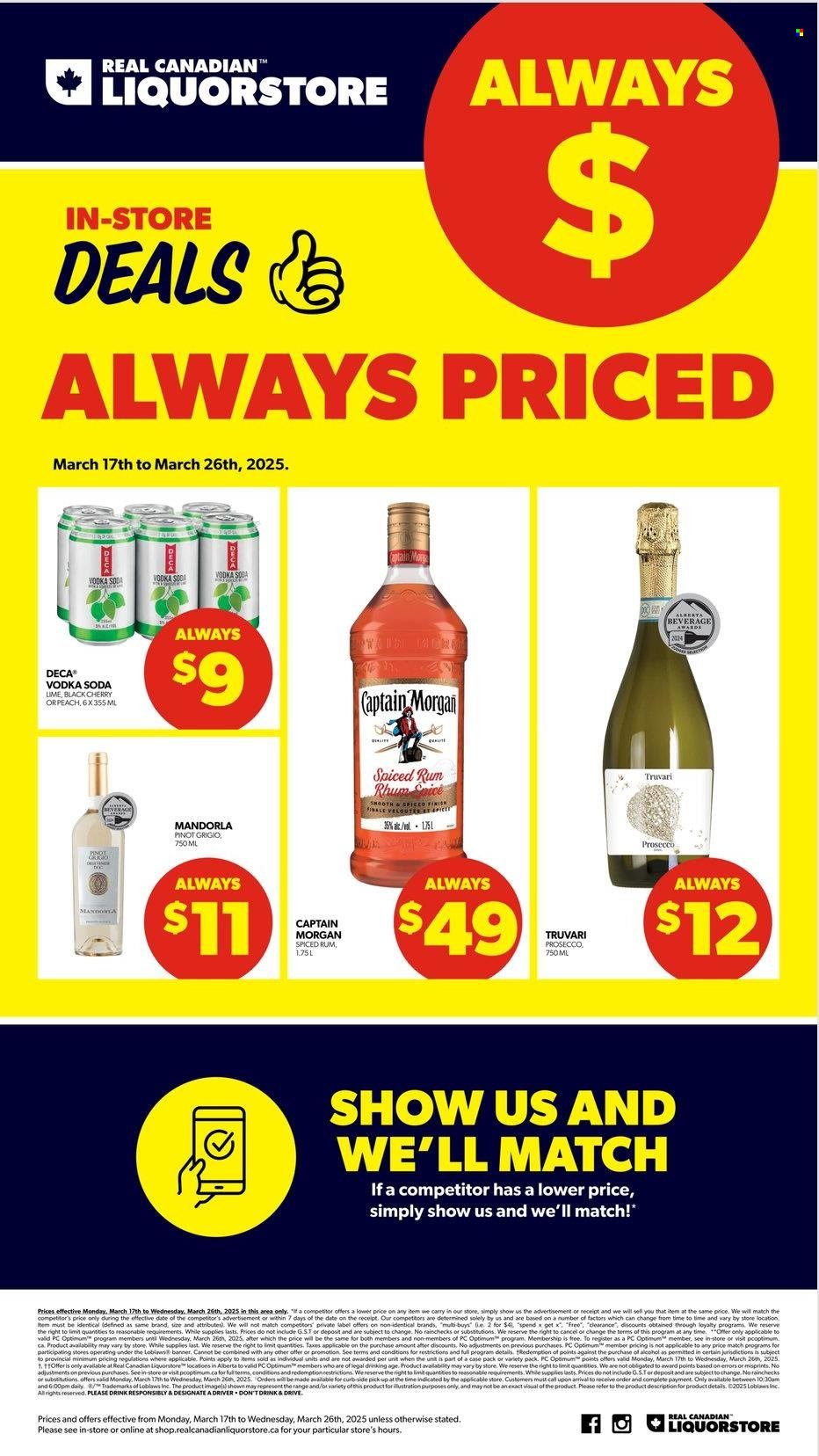 Real Canadian Liquorstore flyer - March 17, 2025 - March 26, 2025. Page 1