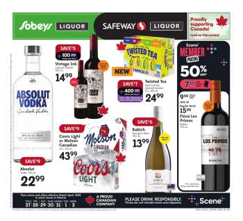 Circulaire Sobeys Liquor - 27 Mars 2025 - 02 Avril 2025.