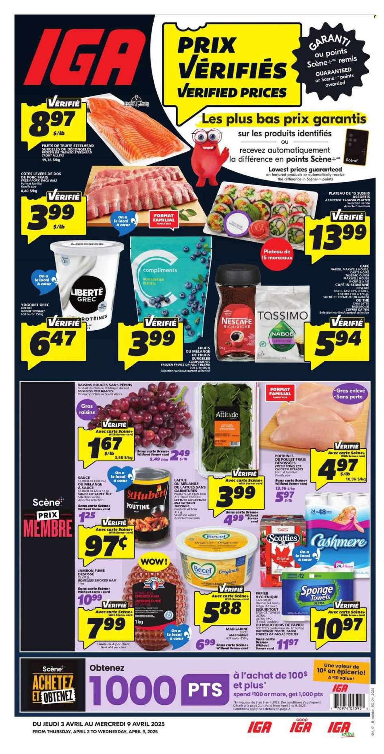 IGA flyer - April 03, 2025 - April 09, 2025. Page 1