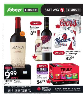 Circulaire Sobeys Liquor - 10 Avril 2025 - 16 Avril 2025.