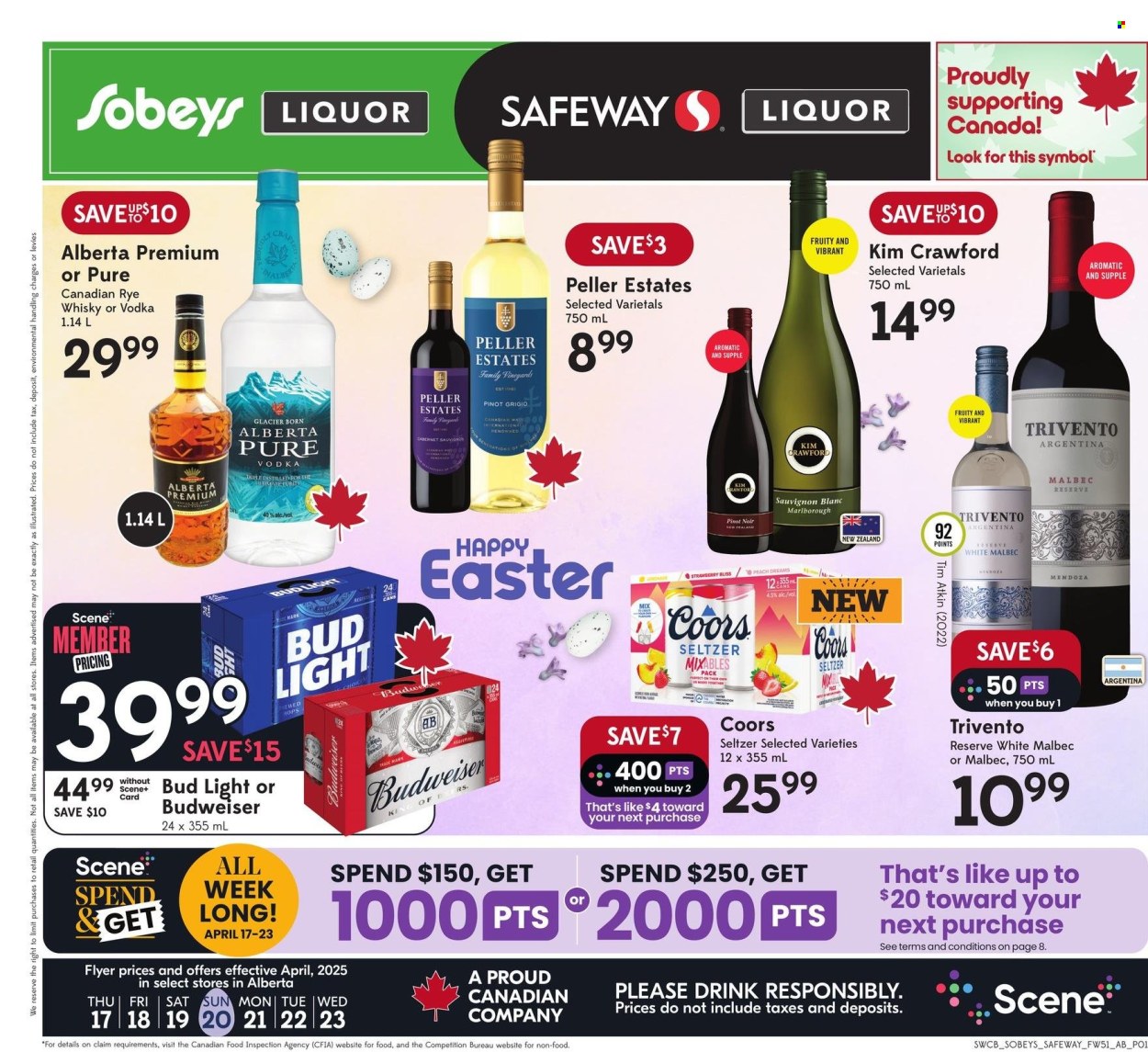 Sobeys Liquor flyer - April 17, 2025 - April 23, 2025. Page 1