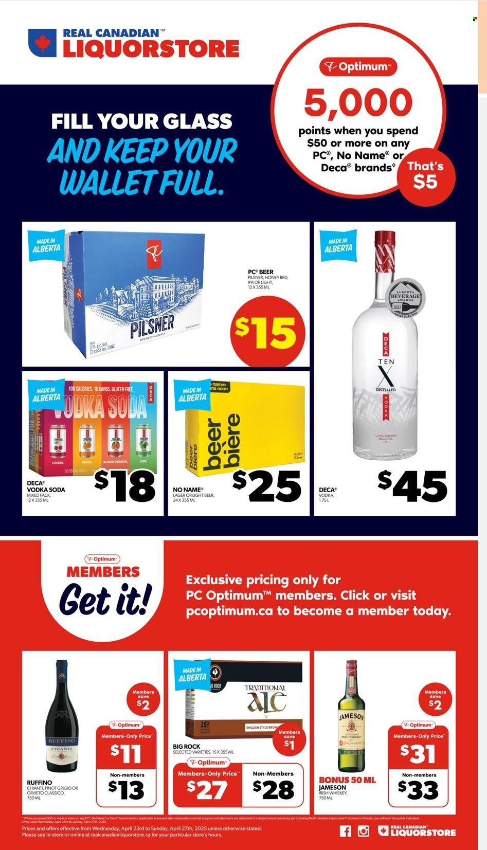 Real Canadian Liquorstore flyer - April 23, 2025 - April 27, 2025. Page 1