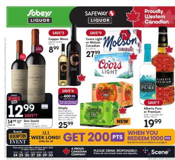 Circulaire Sobeys Liquor - 24 Avril 2025 - 30 Avril 2025.