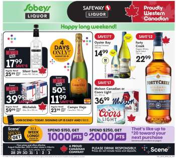 Circulaire Sobeys Liquor - 28 Août 2025 - 03 Septembre 2025.