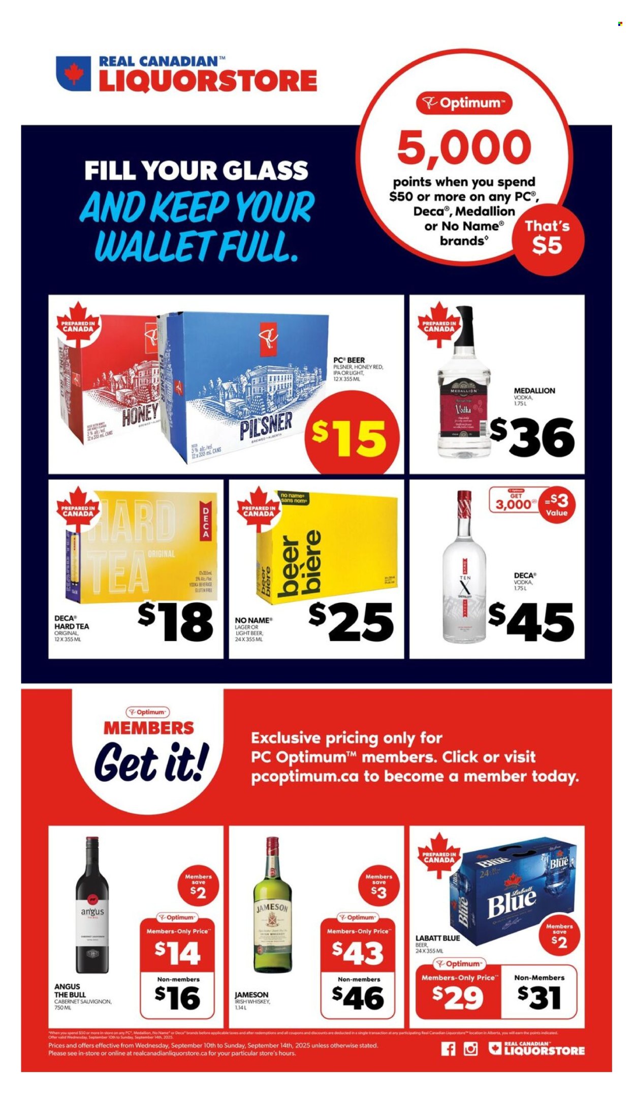 Real Canadian Liquorstore flyer - September 10, 2025 - September 14, 2025. Page 1
