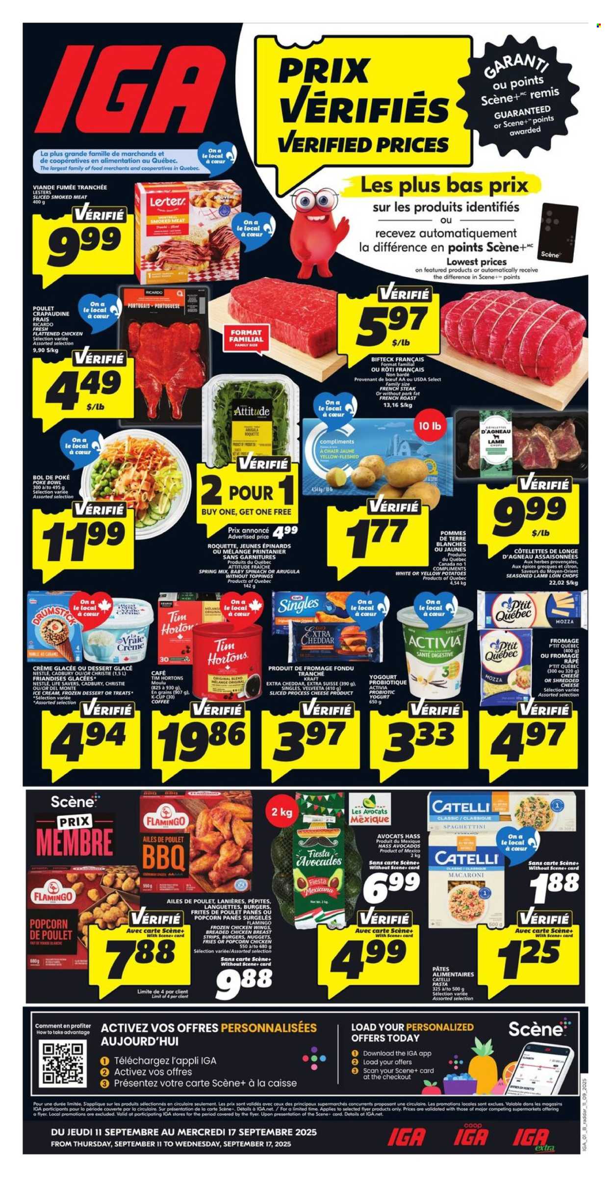 IGA flyer - September 11, 2025 - September 17, 2025. Page 1