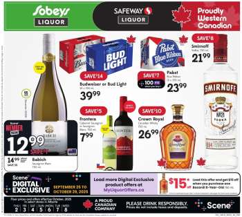 Circulaire Sobeys Liquor - 02 Octobre 2025 - 08 Octobre 2025.