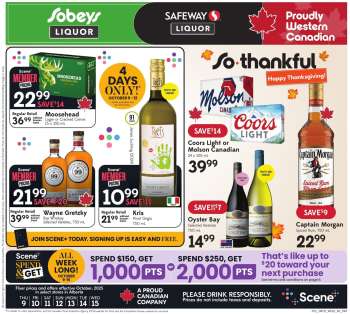 Circulaire Sobeys Liquor - 09 Octobre 2025 - 15 Octobre 2025.