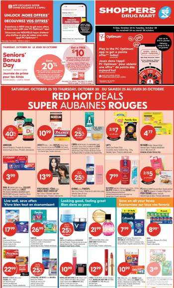Circulaire Shoppers Drug Mart - 25 Octobre 2025 - 30 Octobre 2025.