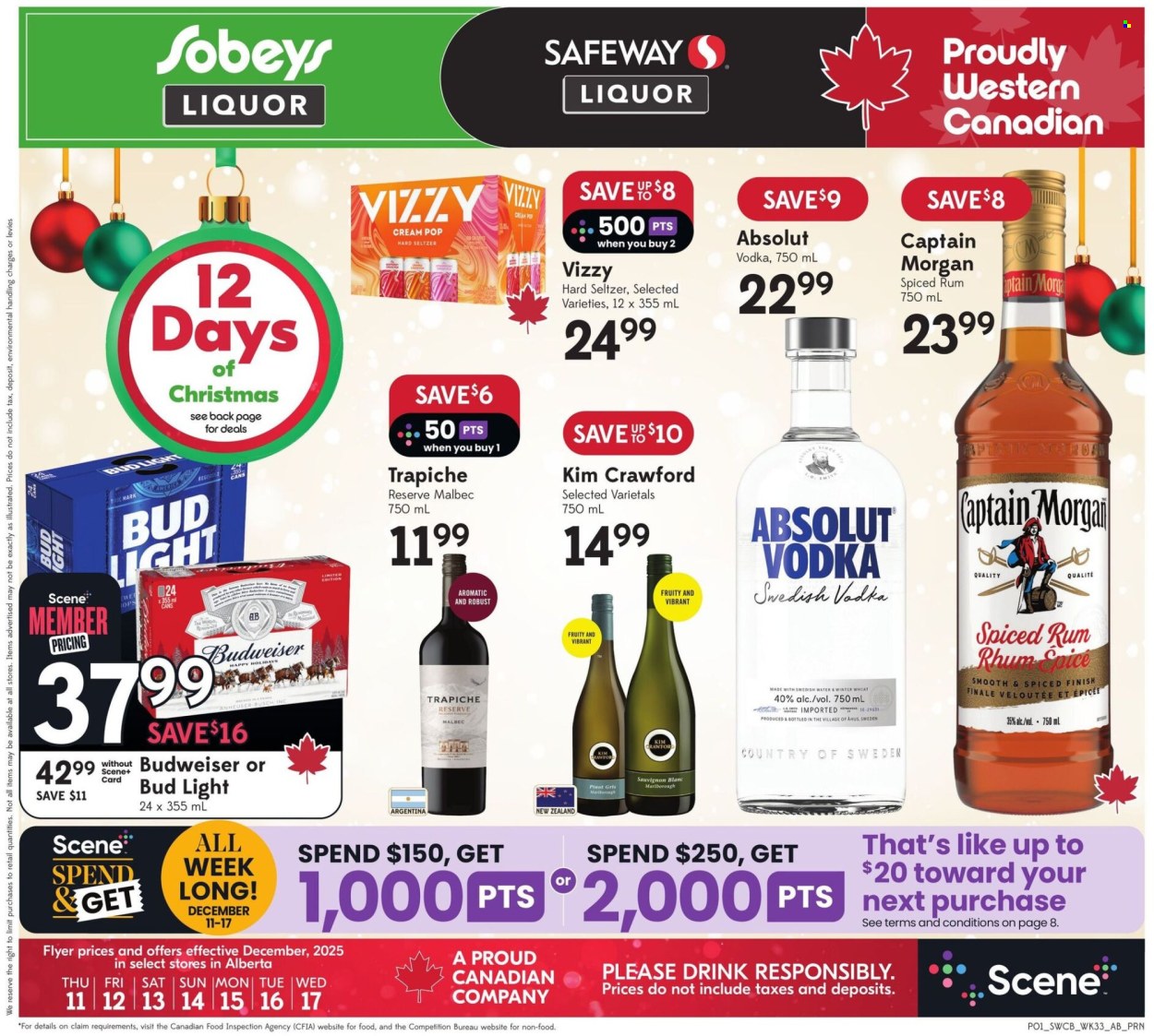 Circulaire Sobeys Liquor - 11 Décembre 2025 - 17 Décembre 2025. Page 1