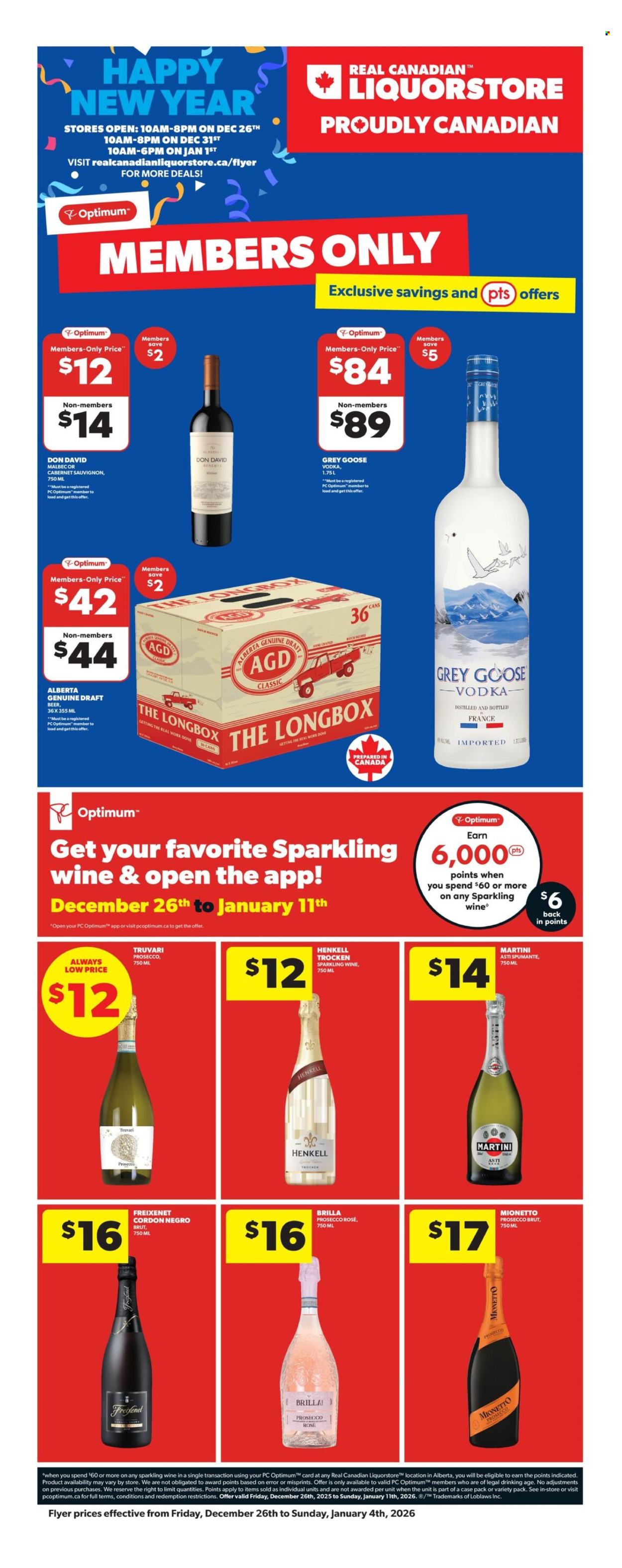 Real Canadian Liquorstore flyer - December 26, 2025 - January 11, 2026. Page 1