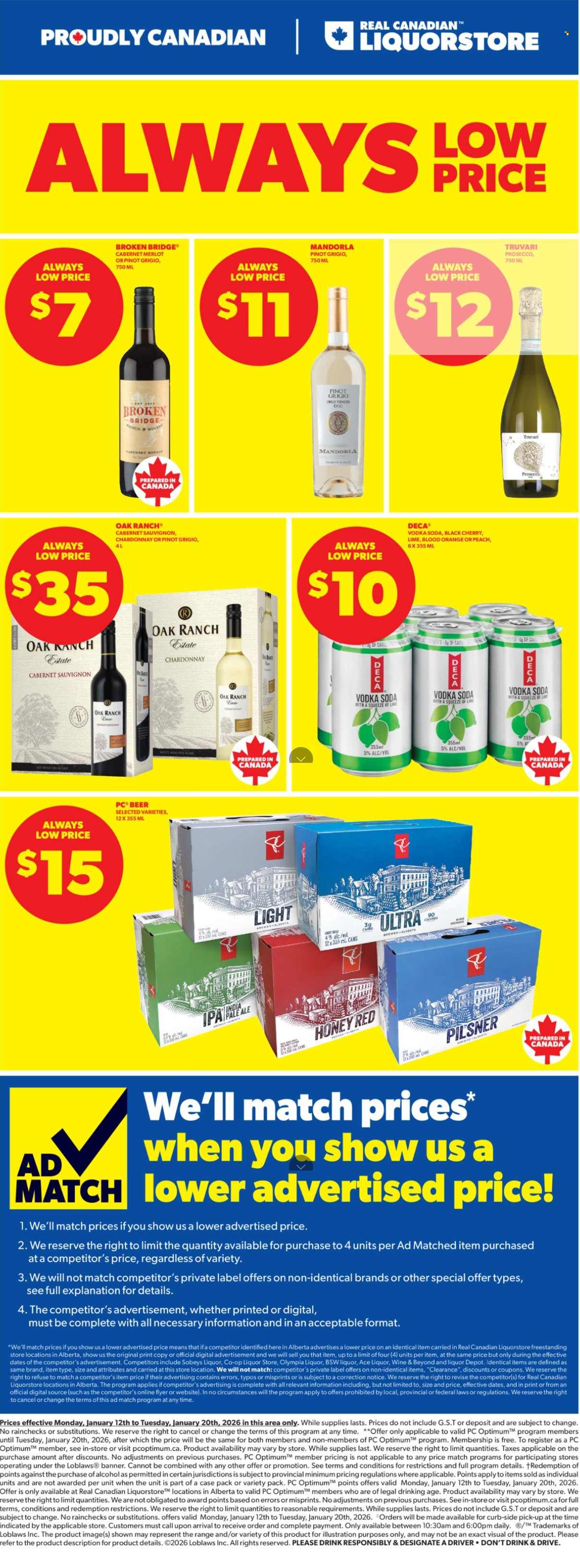 Real Canadian Liquorstore flyer - January 12, 2026 - January 20, 2026. Page 1
