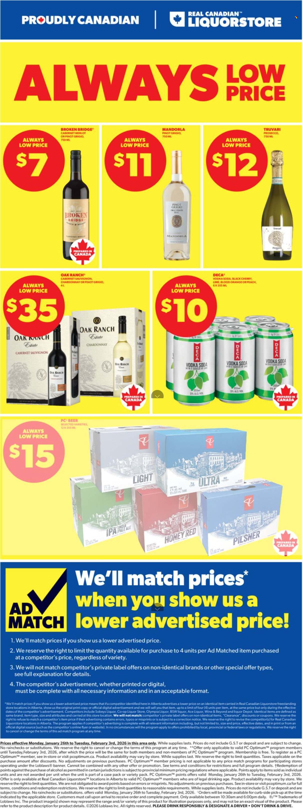 Real Canadian Liquorstore flyer - January 26, 2026 - February 03, 2026. Page 1