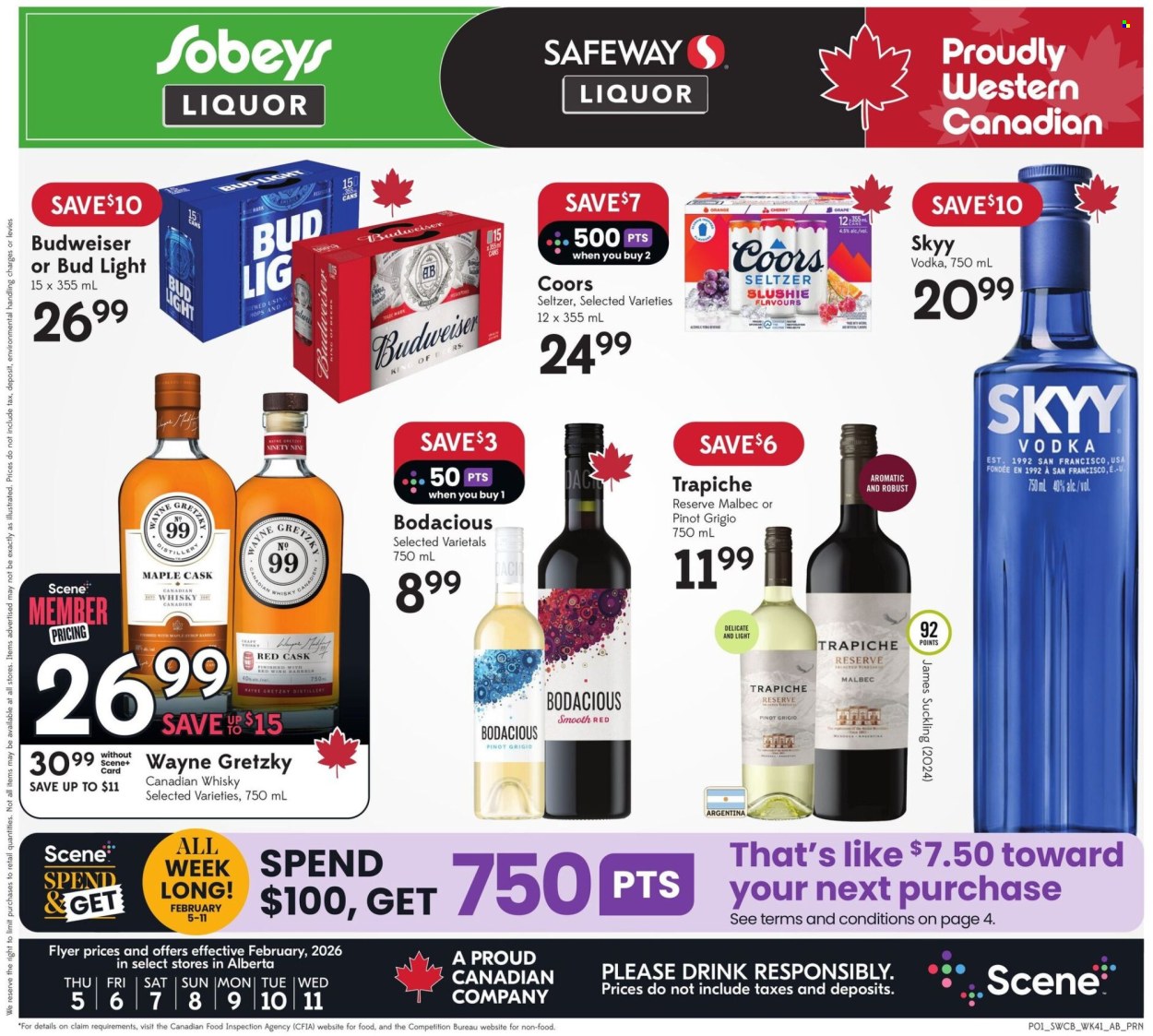 Sobeys Liquor flyer - February 05, 2026 - February 11, 2026. Page 1