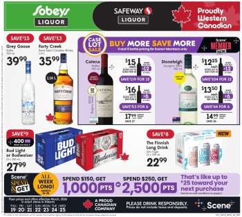 Circulaire Sobeys Liquor - 19 Mars 2026 - 25 Mars 2026.