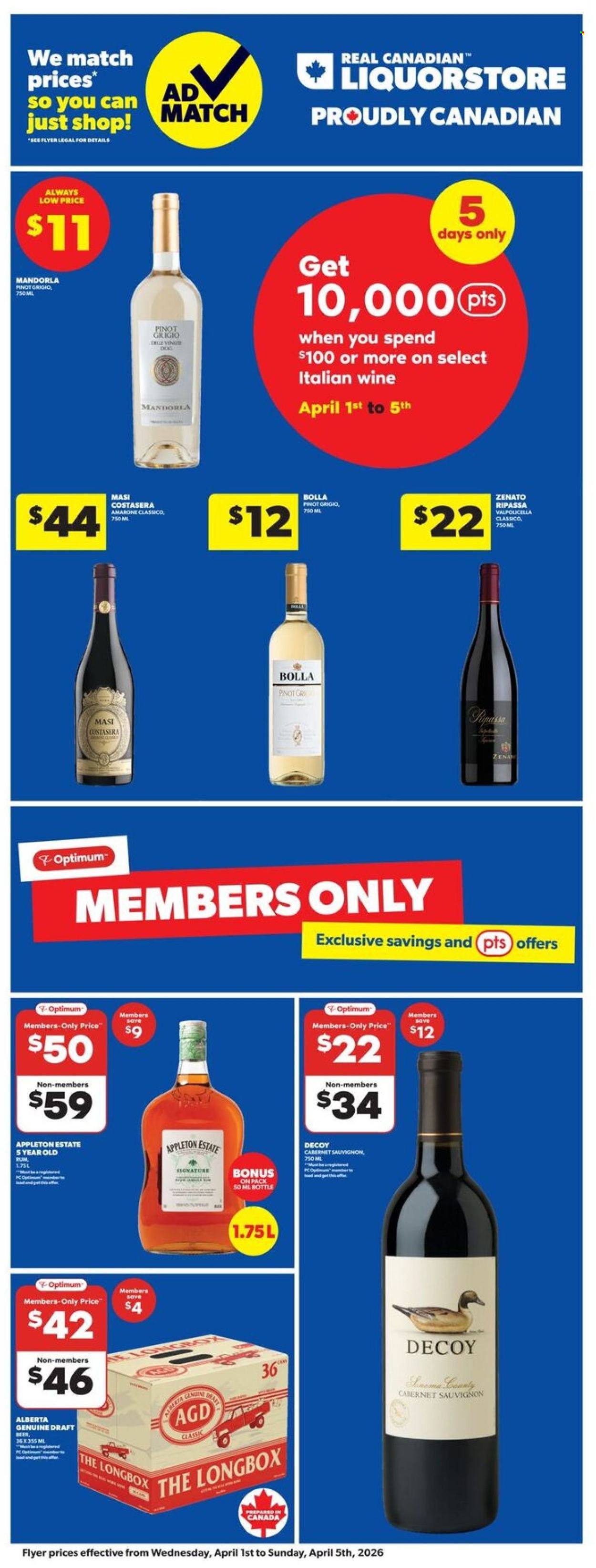 Real Canadian Liquorstore flyer - April 01, 2026 - April 05, 2026. Page 1