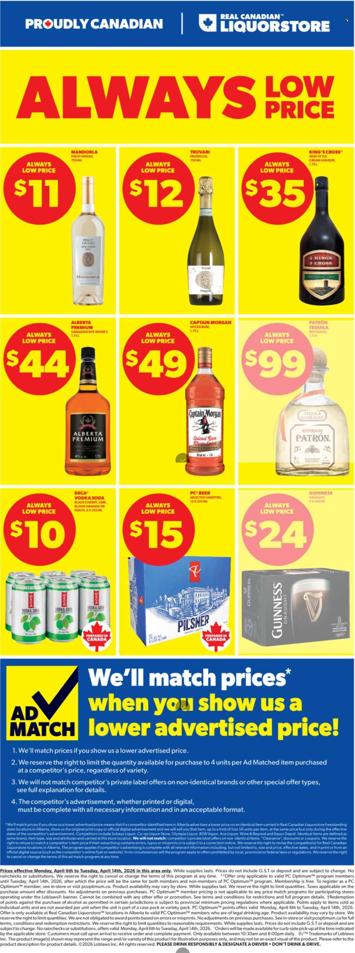 Real Canadian Liquorstore flyer - April 06, 2026 - April 14, 2026. Page 1