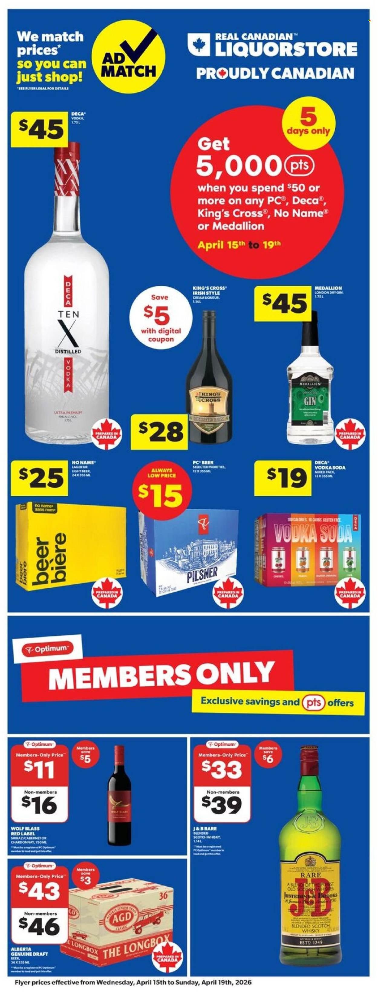 Real Canadian Liquorstore flyer - April 15, 2026 - April 19, 2026. Page 1