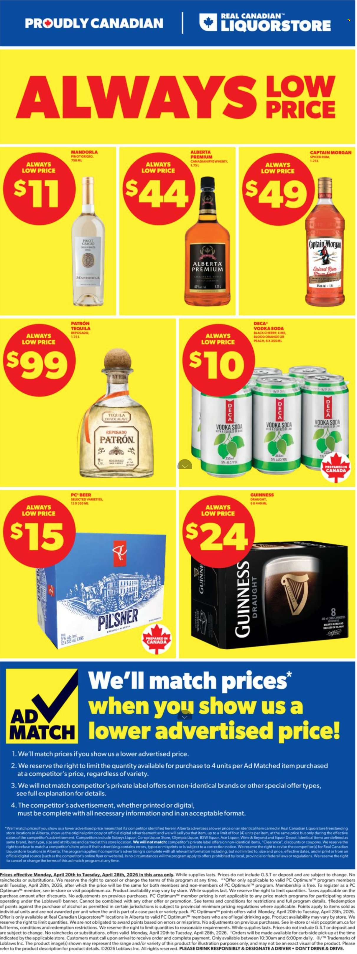 Real Canadian Liquorstore flyer - April 20, 2026 - April 28, 2026. Page 1