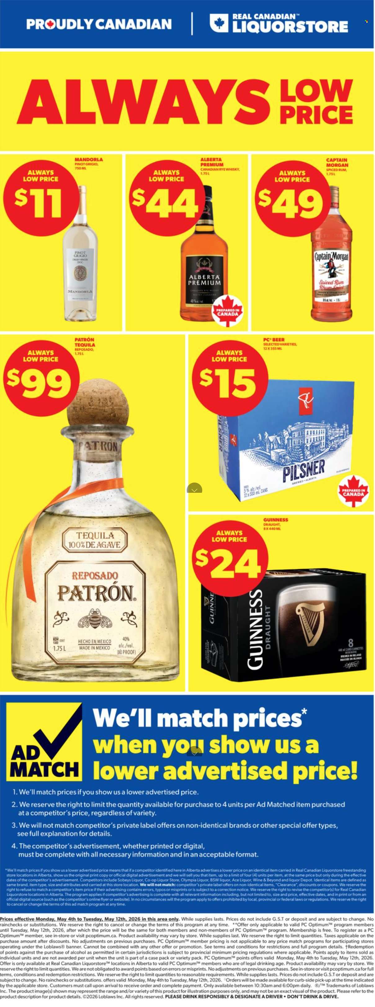 Real Canadian Liquorstore flyer - May 04, 2026 - May 12, 2026. Page 1
