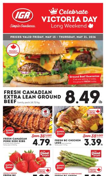 IGA Simple Goodness Flyer - May 15, 2026 - May 21, 2026.
